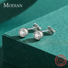 Modian New Tiny Gold Color Round Earrings 100% 925 Sterling Silver Sparkling CZ Stud Earring For Women Wedding Jewelry