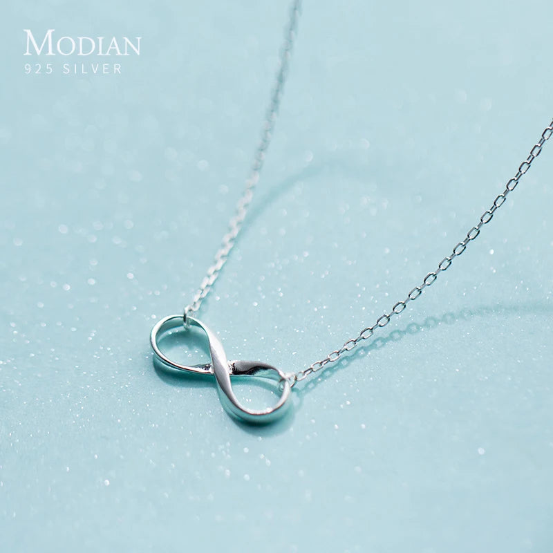 Modian New Silver 925 Romantic Infinite Love Pendant Necklace Pendant for Women Sterling Silver Chain Female Jewelry