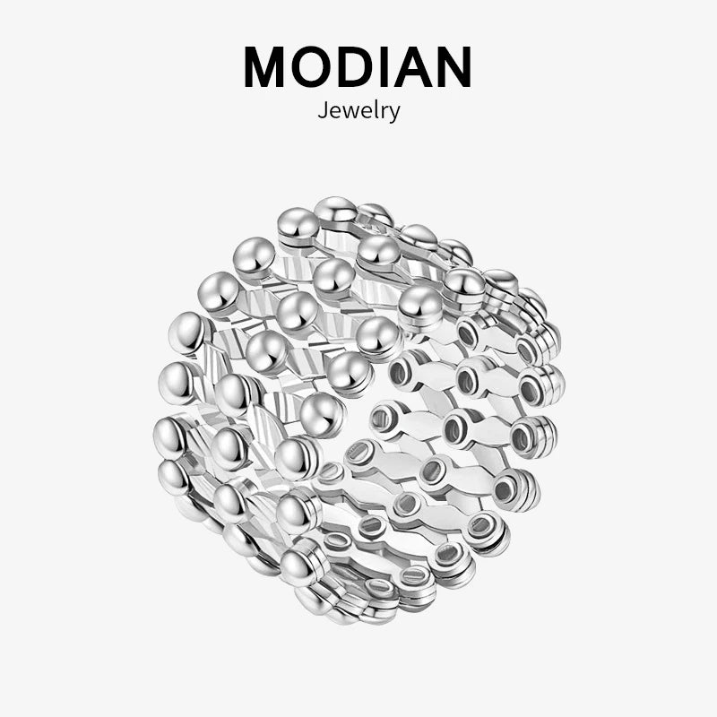 Modian New Style 100% 925 Sterling Silver Finger Rings Can Change Size Amazing Silver Ring For Women Novel Wedding Jewelry