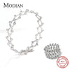 Modian New Style 100% 925 Sterling Silver Finger Rings Can Change Size Amazing Silver Ring For Women Novel Wedding Jewelry