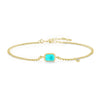 Modian Pure 925 Sterling Silver Elegant Rectangle Tourmaline Paraiba Bracelet Link Chain For Women Wedding Jewelry Gifts