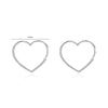 Modian Pure 925 Sterling Silver Hearts Shape Simple Elegant Hoop Earrings Romantic Charm Ear For Women Wedding Statement Jewelry