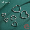 Modian Pure 925 Sterling Silver Hearts Shape Simple Elegant Hoop Earrings Romantic Charm Ear For Women Wedding Statement Jewelry