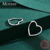 Modian Pure 925 Sterling Silver Hearts Shape Simple Elegant Hoop Earrings Romantic Charm Ear For Women Wedding Statement Jewelry
