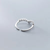 Modian Radiant Zircon V Shape Elegant Pearl Sterling Silver 925 Ring for Women Free Size Ring Luxury Wedding Gift Fine Jewelry