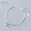 Modian Real 925 Sterling Silver Double-Layer Snake Chain Bracelet for Women with Lobster Clasp Link Chain Brangle Fine Jewelry