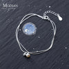 Modian Real 925 Sterling Silver Double-Layer Snake Chain Bracelet for Women with Lobster Clasp Link Chain Brangle Fine Jewelry