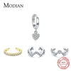 Modian Real 925 Sterling Silver Geometric Sparkling Clear CZ Huggie Ear Cuff For Women Party Jewelry Accessories Arete
