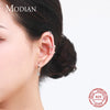 Modian Real 925 Sterling Silver Geometric Sparkling Clear CZ Huggie Ear Cuff For Women Party Jewelry Accessories Arete