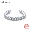 Modian Real 925 Sterling Silver Geometric Sparkling Clear CZ Huggie Ear Cuff For Women Party Jewelry Accessories Arete