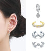 Modian Real 925 Sterling Silver Geometric Sparkling Clear CZ Huggie Ear Cuff For Women Party Jewelry Accessories Arete