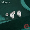 Modian Real 925 Sterling Silver Golden Rhombus Luxury CZ Gold Stud Earrings for Women Anniversary Gift Fine Ear bone Jewelry