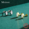 Modian Real 925 Sterling Silver Golden Rhombus Luxury CZ Gold Stud Earrings for Women Anniversary Gift Fine Ear bone Jewelry