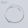 Modian Real 925 Sterling Silver Luxury Double Layer Single Diamond Box Chain Bracelet for Women Bracelet Fine Jewelry
