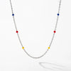 Modian Real 925 Sterling Silver Multicolour Enamel Necklace For Women Simple Long Chain Choker Fine Party Jewelry Gift