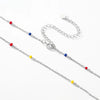 Modian Real 925 Sterling Silver Multicolour Enamel Necklace For Women Simple Long Chain Choker Fine Party Jewelry Gift