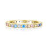 Modian Real 925 Sterling Silver Rainbow Candy Color Crystal Exquisite Classic Finger Ring For Women Wedding Engagement Jewelry