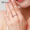 Modian Real 925 Sterling Silver Rainbow Candy Color Crystal Exquisite Classic Finger Ring For Women Wedding Engagement Jewelry