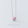 Modian Real 925 Sterling Silver Red Pink Green Enamel Hearts Pendant Necklace for Women Statement Fine Silver Jewelry Collar