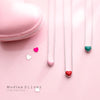 Modian Real 925 Sterling Silver Red Pink Green Enamel Hearts Pendant Necklace for Women Statement Fine Silver Jewelry Collar
