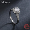 Modian Real 925 Sterling Silver Rings For Women Round Classic Ten Hearts Zircon Ring Romantic Wedding Statement Jewelry With Box