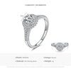 Modian Real 925 Sterling Silver Rings For Women Round Classic Ten Hearts Zircon Ring Romantic Wedding Statement Jewelry With Box