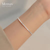 Modian Real 925 Sterling Silver Simple Heart Beads Bracelet for Women Platinum Plated Adjustable Bracelets Party Gift 16+3CM