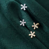 Modian Real Sterling Silver 925 Classic Flower Stud Eearrings for Women Clear CZ Gold Color Ear Pins Studs Fine Charm Jewelry
