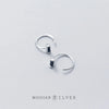Modian Rectangle Obsidian Silver Hoop Earrings Exquisite Charm 100% 925 Sterling Silver Party Ear For Women Fine Silver