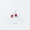 Modian Red Opal Stud Earrings for Women Girls 925 Sterling Silver Earing Luxury Fine Rhinestone Silver Jewelry