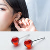 Modian Red Opal Stud Earrings for Women Girls 925 Sterling Silver Earing Luxury Fine Rhinestone Silver Jewelry