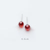 Modian Red Opal Stud Earrings for Women Girls 925 Sterling Silver Earing Luxury Fine Rhinestone Silver Jewelry