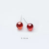 Modian Red Opal Stud Earrings for Women Girls 925 Sterling Silver Earing Luxury Fine Rhinestone Silver Jewelry