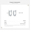 Modian Romantic Clear Zircon Crystal Earring 925 Sterling Silver U Shape Sparkling Hoop Earrings For Women Girls Wedding Jewelry