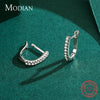 Modian Romantic Clear Zircon Crystal Earring 925 Sterling Silver U Shape Sparkling Hoop Earrings For Women Girls Wedding Jewelry