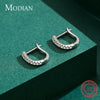 Modian Romantic Clear Zircon Crystal Earring 925 Sterling Silver U Shape Sparkling Hoop Earrings For Women Girls Wedding Jewelry