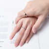 Modian Romantic Engagement Couple Rings for Men and Women 925 Sterling Silver Shiny Clear CZ Glossy Line A Pair Ring Jewelry