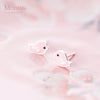 Modian Romantic Lovely Pink Enamel Birds Silver Stud Earrings Tiny 925 Sterling Silver Animal Earring For Women Jewelry
