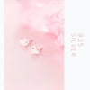 Modian Romantic Lovely Pink Enamel Birds Silver Stud Earrings Tiny 925 Sterling Silver Animal Earring For Women Jewelry