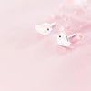 Modian Romantic Lovely Pink Enamel Birds Silver Stud Earrings Tiny 925 Sterling Silver Animal Earring For Women Jewelry