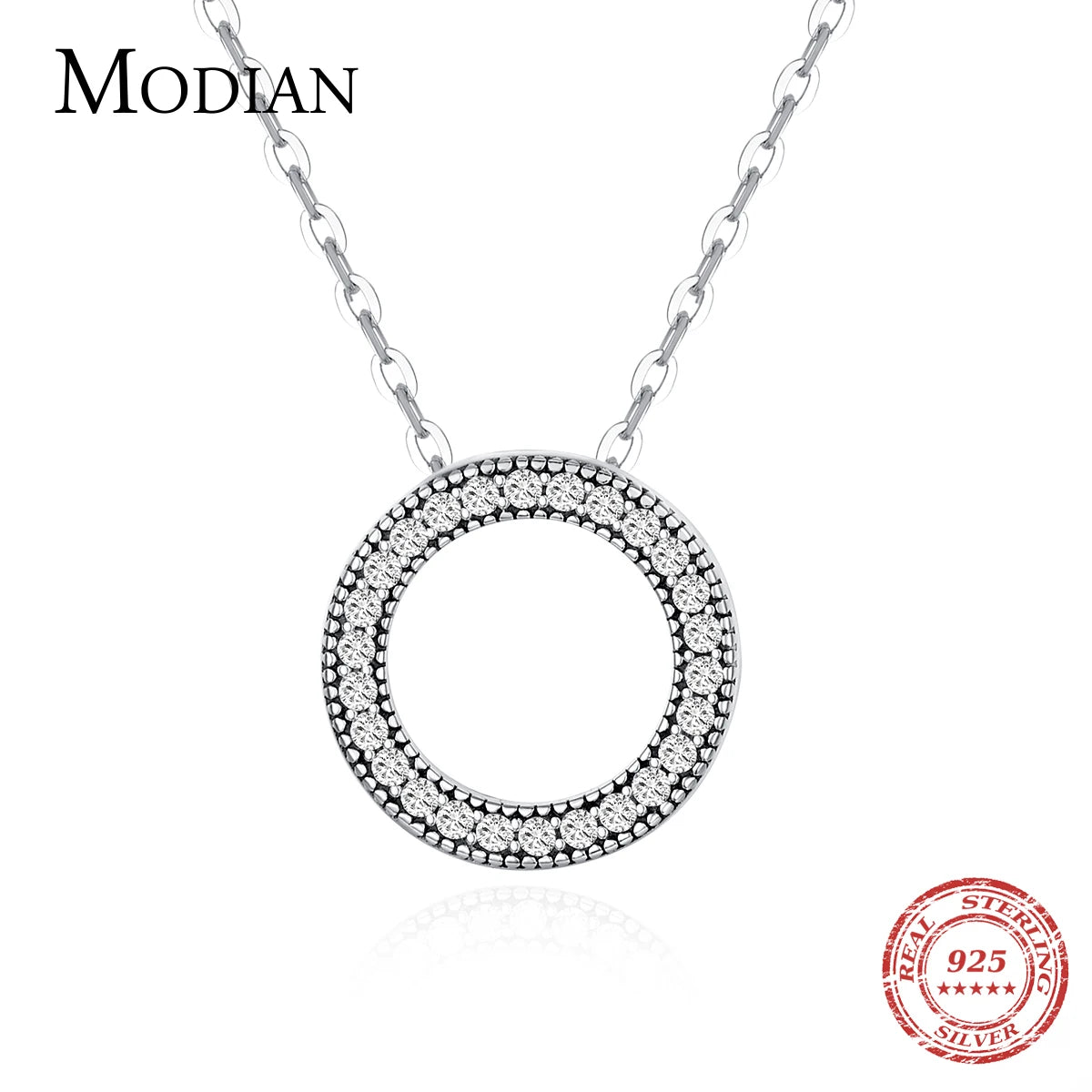 Modian Romantic Real 925 Sterling Silver Round Hearts Necklace For Women Fantastic Life Wedding Necklaces Jewelry Gift