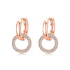 Modian Rose Gold Color Circle Drop Earrings Classic 925 Sterling Silver Round Clear CZ Dangle Earring For Women Wedding Jewelry
