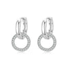 Modian Rose Gold Color Circle Drop Earrings Classic 925 Sterling Silver Round Clear CZ Dangle Earring For Women Wedding Jewelry
