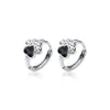 Modian Round Zircon Sweet Cute Exquisite Animal Claw 100% Anti-Allergy 925 Sterling Silver Hoop Earring for Women Fine Jewelry