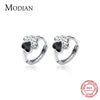 Modian Round Zircon Sweet Cute Exquisite Animal Claw 100% Anti-Allergy 925 Sterling Silver Hoop Earring for Women Fine Jewelry