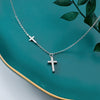 Modian Shining CZ Thick Cross Sterling Silver 925 Pendant Necklace for Women Adjustable Simple Necklace Fine Jewelry Accessories