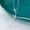 Modian Shining CZ Thick Cross Sterling Silver 925 Pendant Necklace for Women Adjustable Simple Necklace Fine Jewelry Accessories