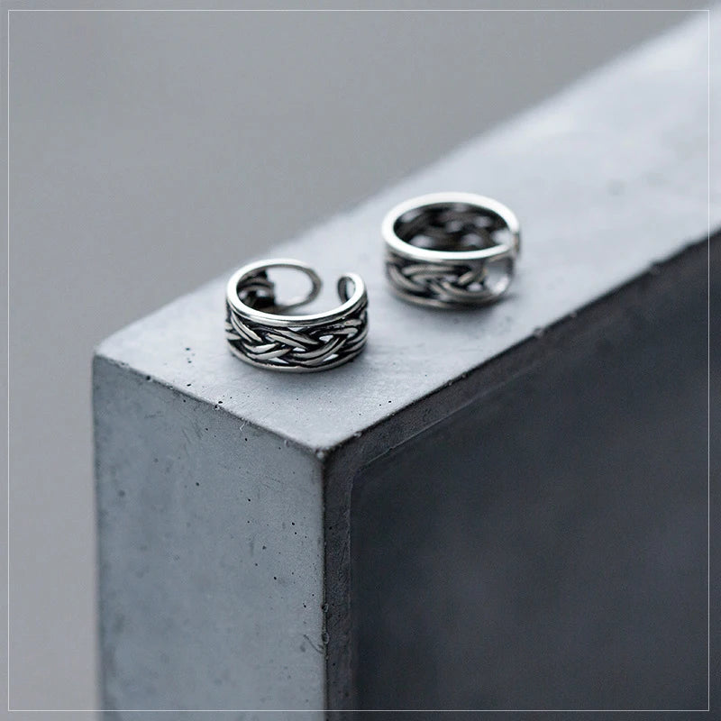 Modian Silver 925 Vintage Stripe Clip Earrings Charm Elegant 925 Sterling Silver Earring For Women Anti-allergy Jewelry Present