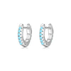 Modian Silver Turquoise Tiny Earring 925 Sterling Silver Exquisite Small Hoop Earrings For Women Girl Statement Jewelry