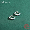 Modian Silver Turquoise Tiny Earring 925 Sterling Silver Exquisite Small Hoop Earrings For Women Girl Statement Jewelry